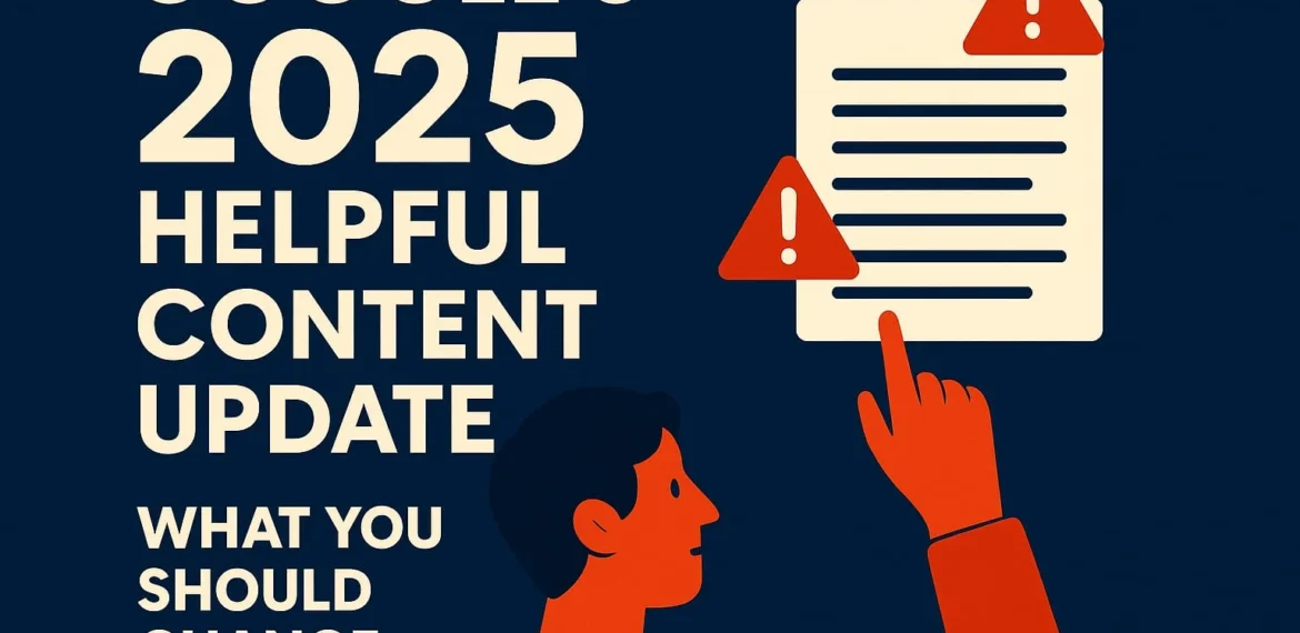 Illustration of Google's 2025 Helpful Content Update reshaping SEO strategies with human-first, high-quality content focus.