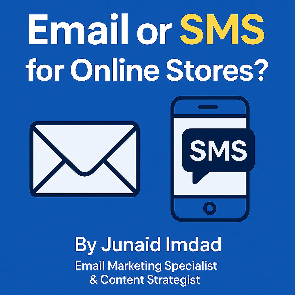 AI in Email Marketing 2025: 8 Powerful Ways It's Transforming Your Campaigns 4 Thumbnail illustration comparing Email Marketing vs. SMS Marketing for online stores, featuring stylized icons of a smartphone and an email envelope, highlighting key differences and usage scenarios.