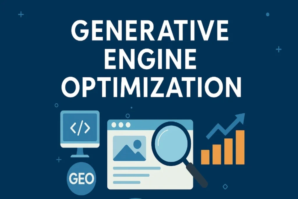 The Ultimate Guide to Digital Marketing Trends 2025: What's Changing and Why It Matters 4 Flat-style digital illustration showing AI-powered search interfaces optimizing content delivery, symbolizing the concept of Generative Engine Optimization (GEO) for SEO in 2025